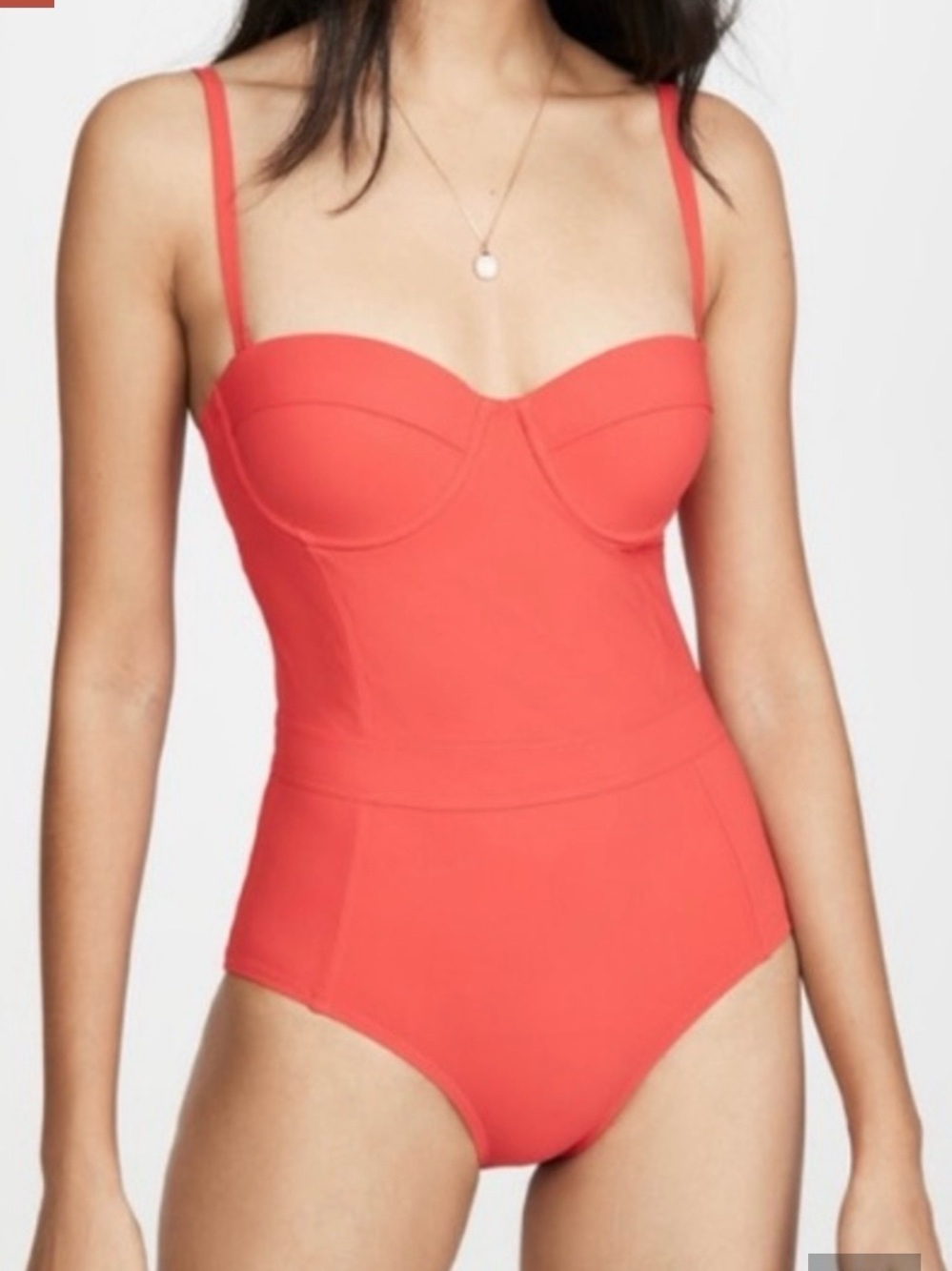 Tory Burch Lipsi Red Solid Color Retro Swimsuit with Underwire Bust